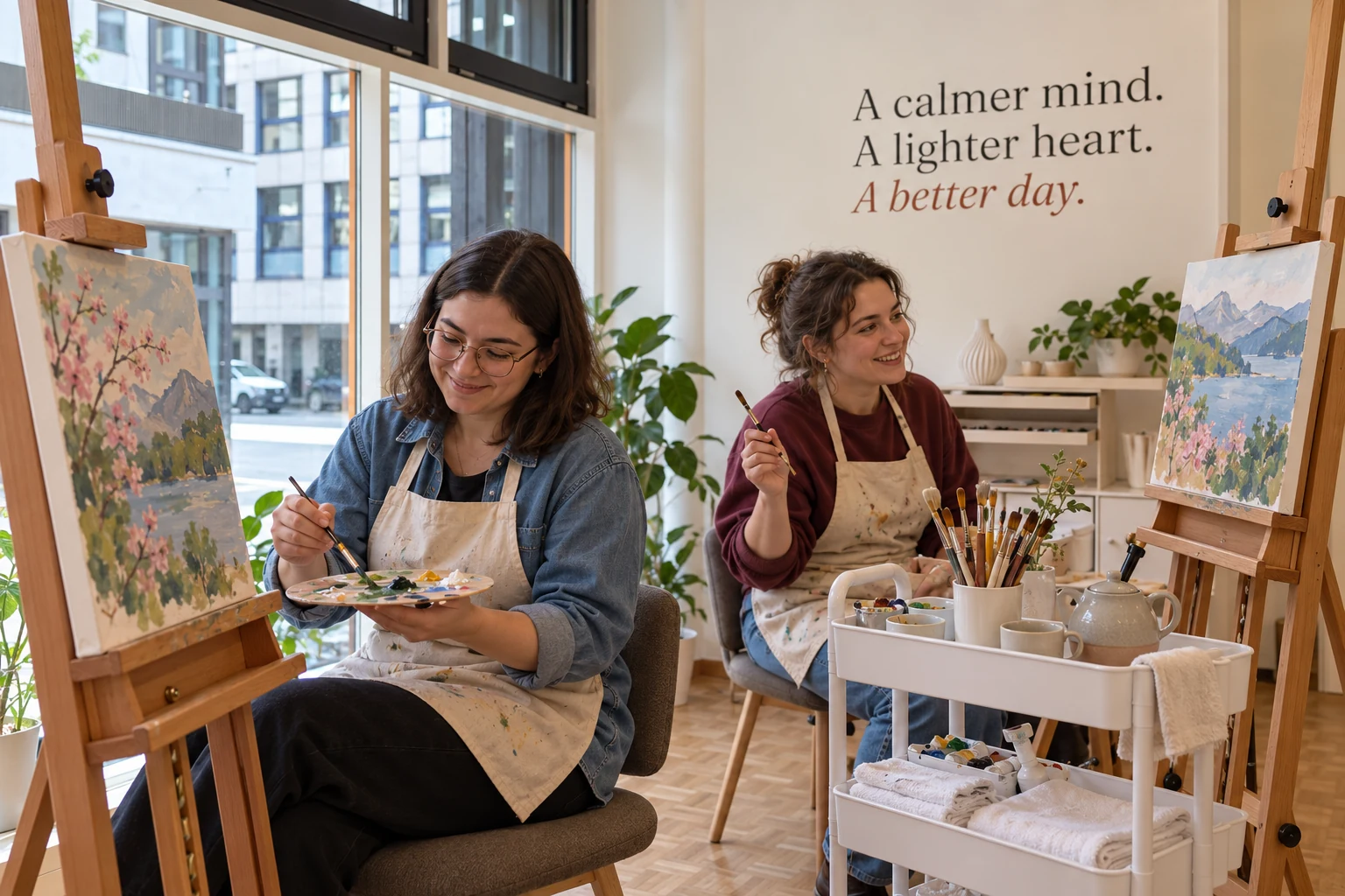 Gemeinsam malen im Atelier · 2